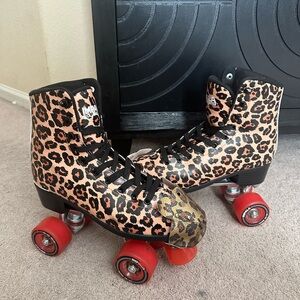 Leopard Print Impala Roller Skates
